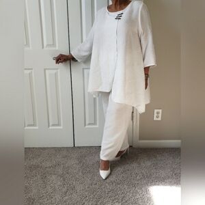 🌠 IC Collection Textured White Asymmetrical Layered Tunic - Size XXL - NWT 🌠